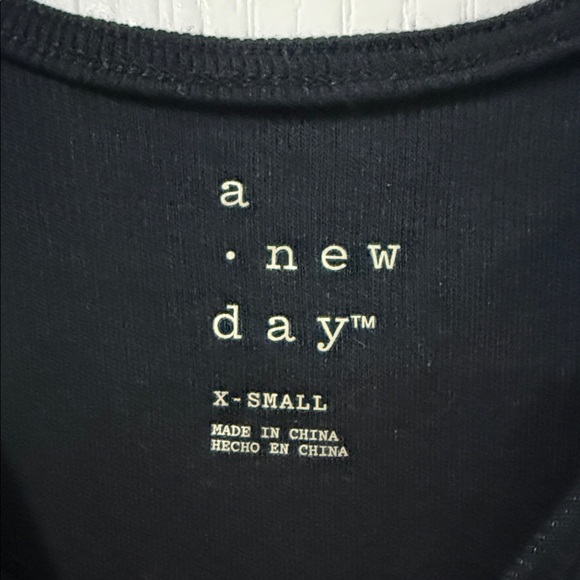 a new day Black Tank Top with Ribbon‎ Straps XS - Picture 3 of 5